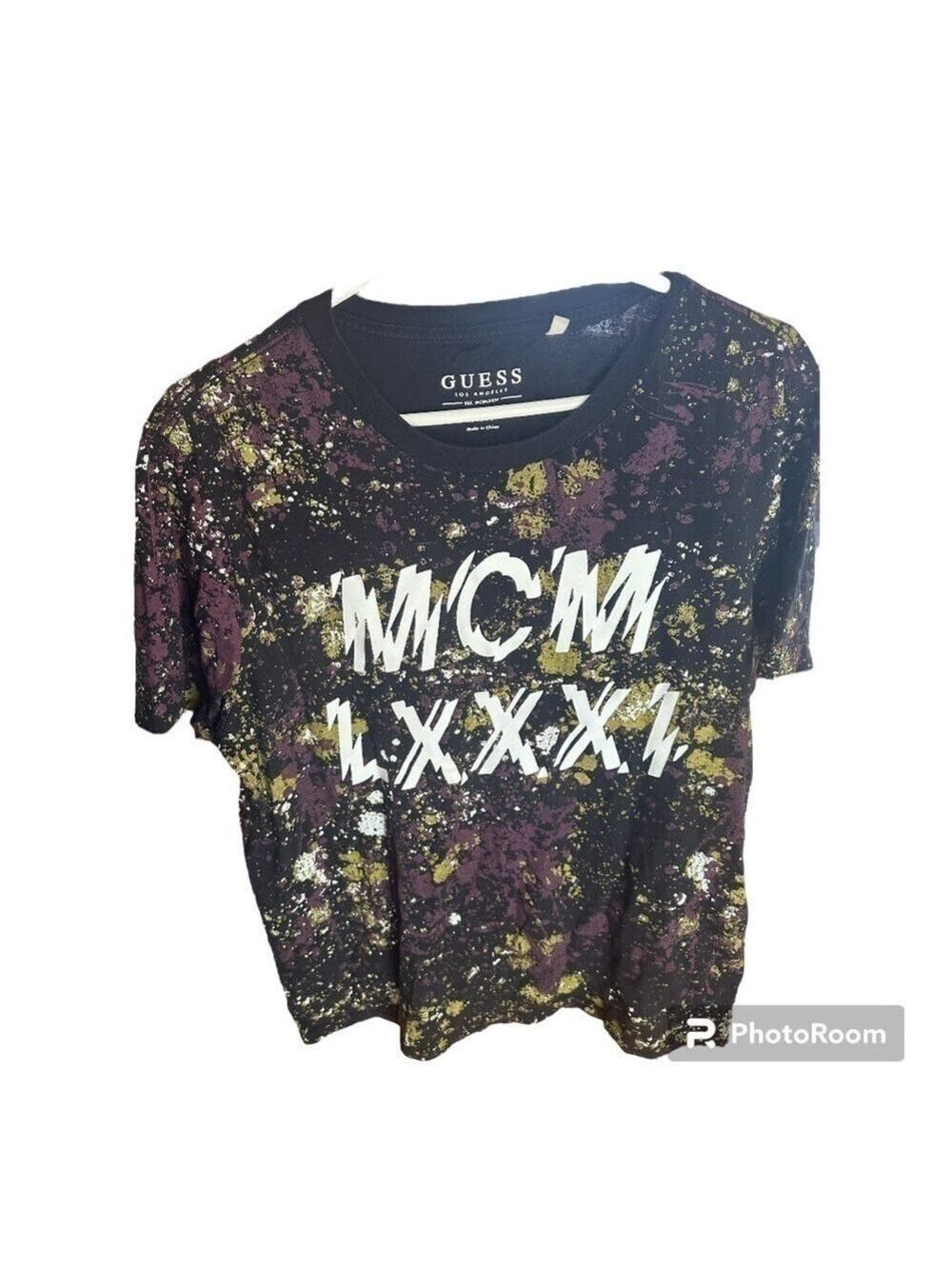 Guess Shirts Guess Basic Graffiti Drop T Shirt Crew Neck - Picture 12 of 16